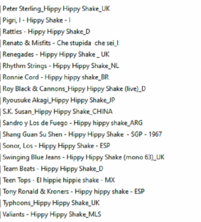 The HIPPY HIPPY SHAKE - original  und coverversion