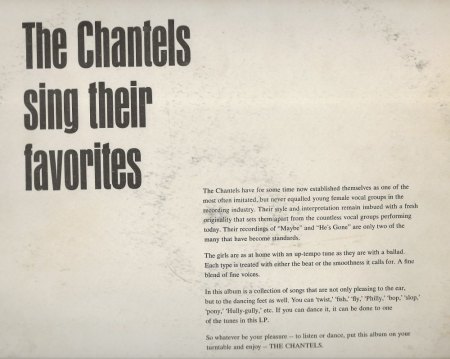 THE CHANTELS (female Doo Wop)