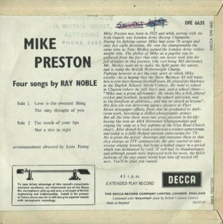 MIKE PRESTON - Boxer, Sänger, Schauspieler