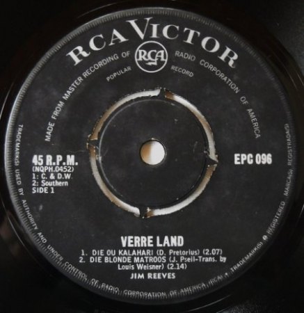 JIM REEVES auf RCA Victor (bei uns auf RCA)