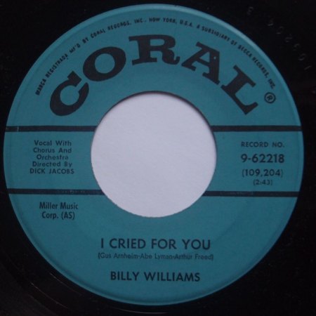 BILLY WILLIAMS - Kurz-Bio, Discos etc.