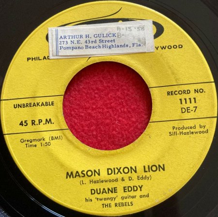 Duane Eddy - Kurz-Bio und USA-Veröffentlichungen