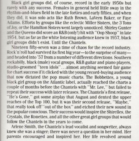 THE CHANTELS (female Doo Wop)