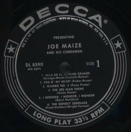 JOE MAIZE AND HIS CORDSMEN