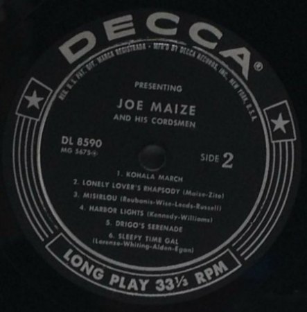 JOE MAIZE AND HIS CORDSMEN