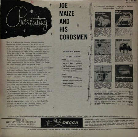 JOE MAIZE AND HIS CORDSMEN