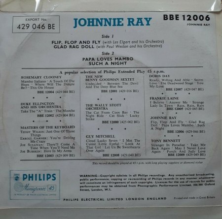 JOHNNIE RAY - Internationale EP´S