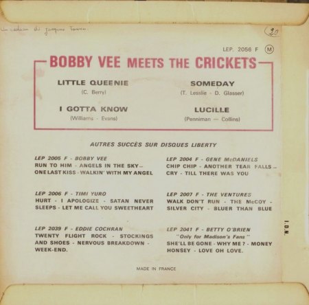 BOBBY VEE - EP's Frankreich