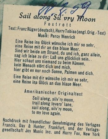 SAIL ALONG SILV'RY MOON - Original und Coverversion!
