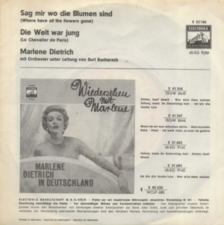 MARLENE DIETRICH - Rare Recording