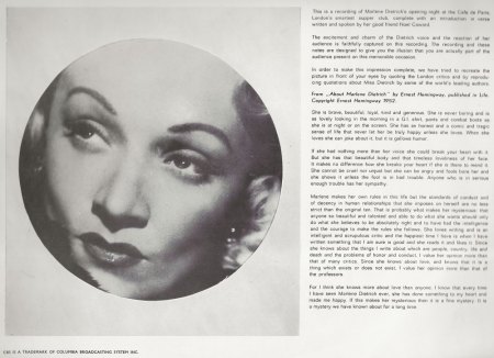 MARLENE DIETRICH - Rare Recording