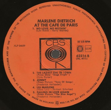 MARLENE DIETRICH - Rare Recording