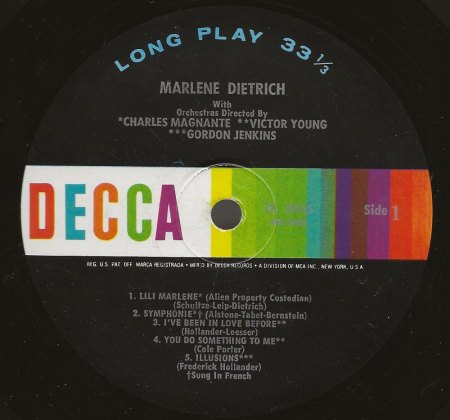 MARLENE DIETRICH - Rare Recording