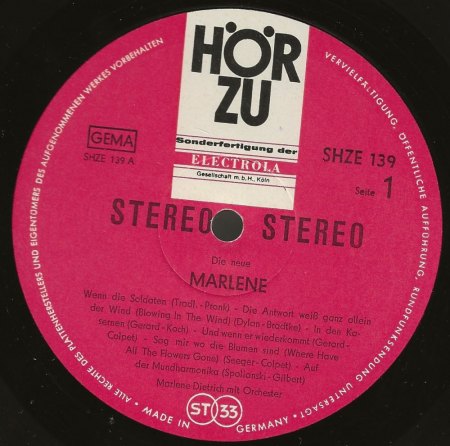 MARLENE DIETRICH - Rare Recording