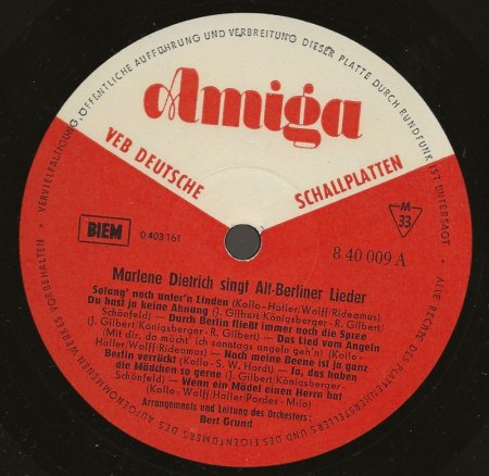 MARLENE DIETRICH - Rare Recording