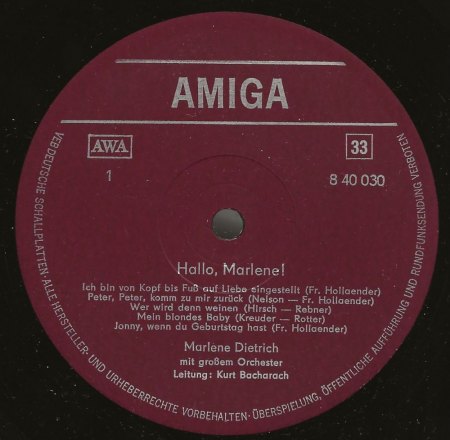 MARLENE DIETRICH - Rare Recording