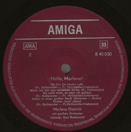 MARLENE DIETRICH - Rare Recording