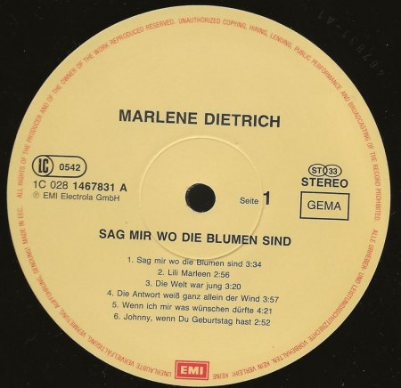 MARLENE DIETRICH - Rare Recording