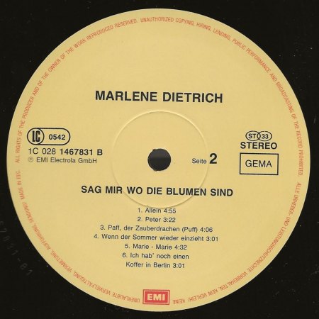 MARLENE DIETRICH - Rare Recording