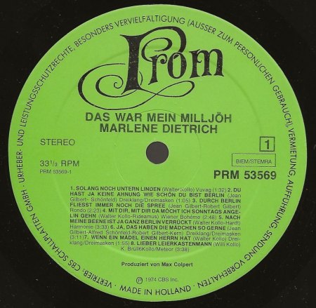 MARLENE DIETRICH - Rare Recording