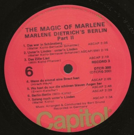 MARLENE DIETRICH - Rare Recording