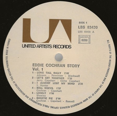 EDDIE COCHRAN - LP's