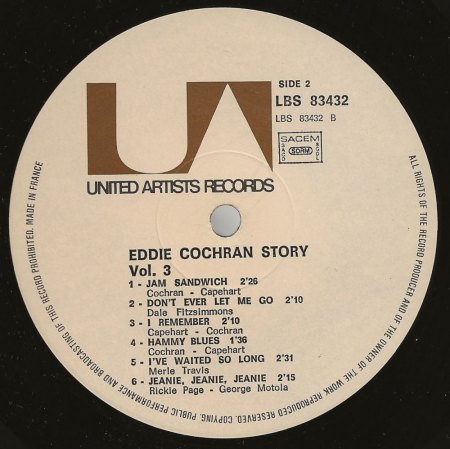 EDDIE COCHRAN - LP's