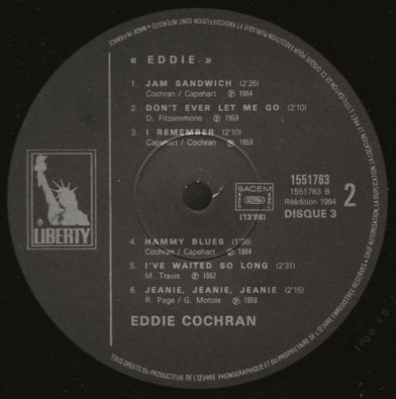 EDDIE COCHRAN - LP's