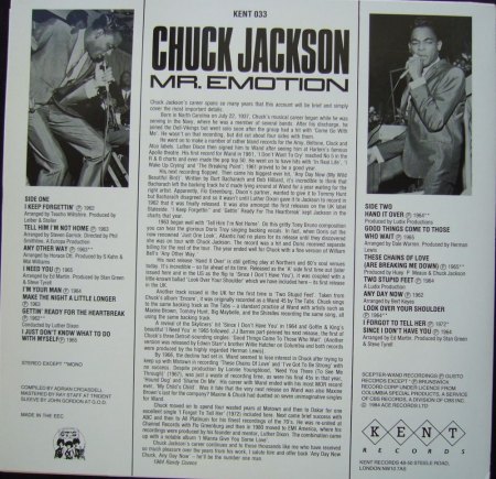 CHUCK JACKSON, CHARLES JACKSON