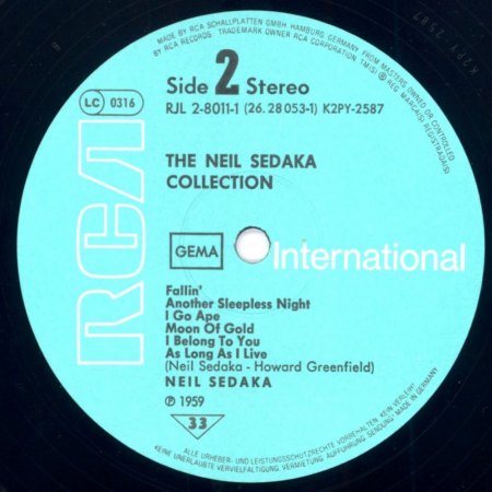 NEIL SEDAKA - LPs