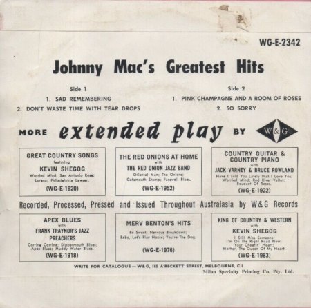 JOHNNY MAC (USA & Australien)