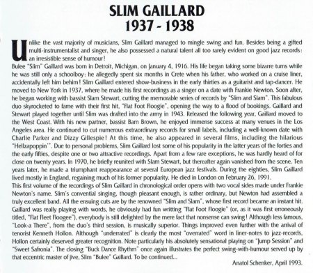 SLIM GAILLARD - Burleske Komik (Swing-Jazz)