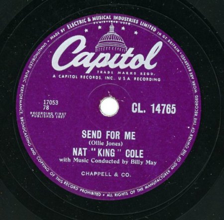 NAT KING COLE auf Capitol Schellacks
