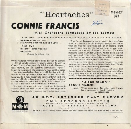CONNIE FRANCIS EP's