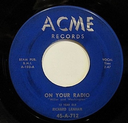RICHARD LANHAM und seine TEMPO-TONES