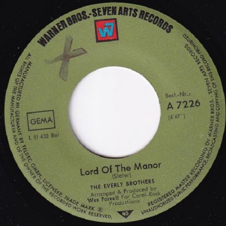 Everly Brothers - Warner Bros Singles Deutschland
