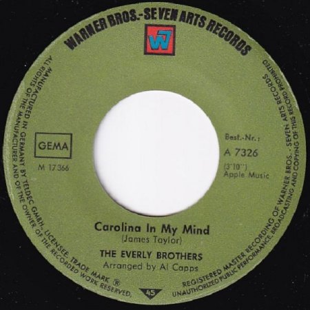 Everly Brothers - Warner Bros Singles Deutschland