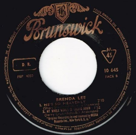 BRENDA LEE - französische EP's