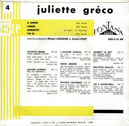 JULIETTE GRECO  (1927 - 2020)
