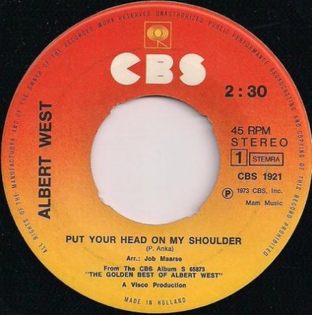 PUT YOUR HEAD ON MY SHOULDER - original und coverversion