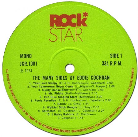 EDDIE COCHRAN - LP's