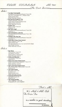 EDDIE COCHRAN - LP's