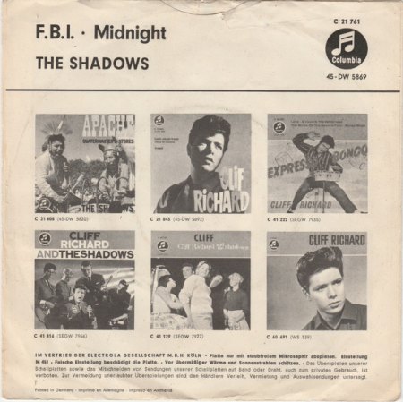 SHADOWS - Columbia C 21761