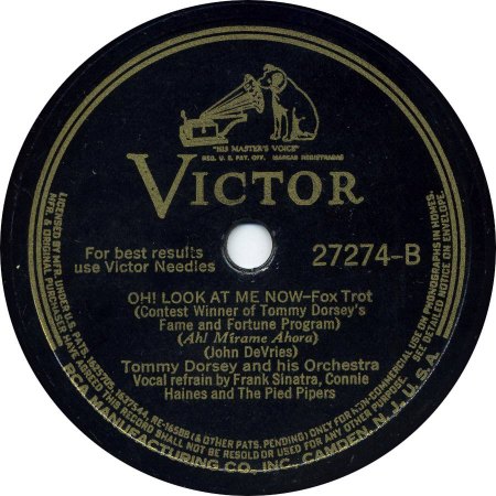 TOMMY DORSEY WITH FRANK SINATRA - VICTOR