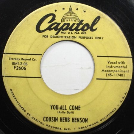 (Cousin) HERBERT HENSON / HERB HENSON