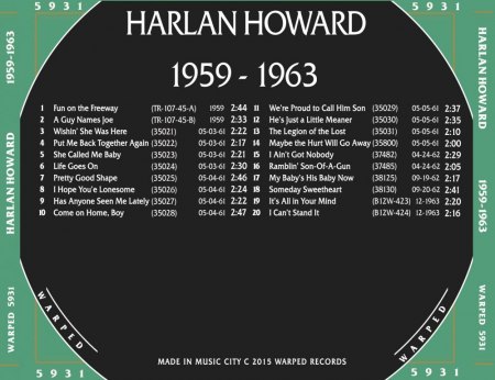 HARLAN HOWARD - Songwriter & Sänger