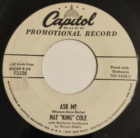 NAT KING COLE - US-Pressungen