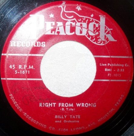 BILLY TATE/BLIND BILLY TATE