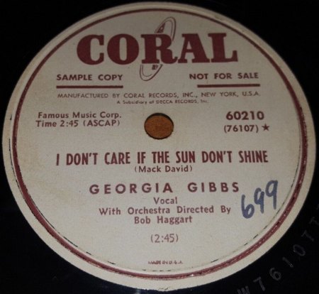 I Don‘t Care If The Sun Don‘t Shine