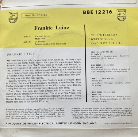 FRANKIE LAINE - seine Singles & Bio